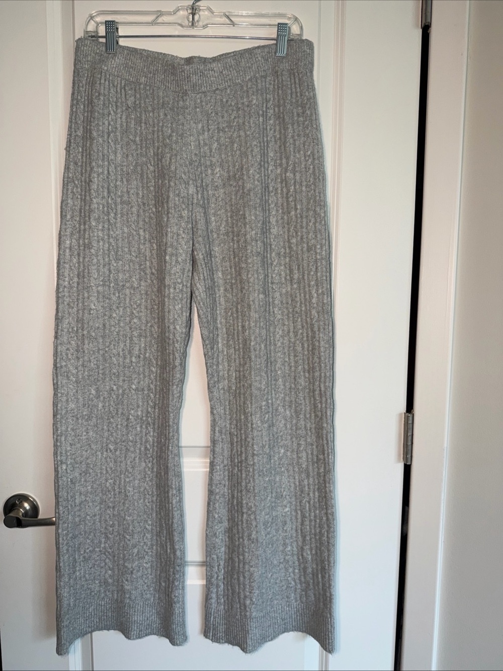 Universal Thread Gray Ribbed Wide-Leg Knit Pants - Picture 3 of 5